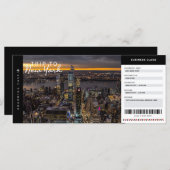 New York Trip Boarding Pass Travel Vacking Ticket (Voorkant / Achterkant)
