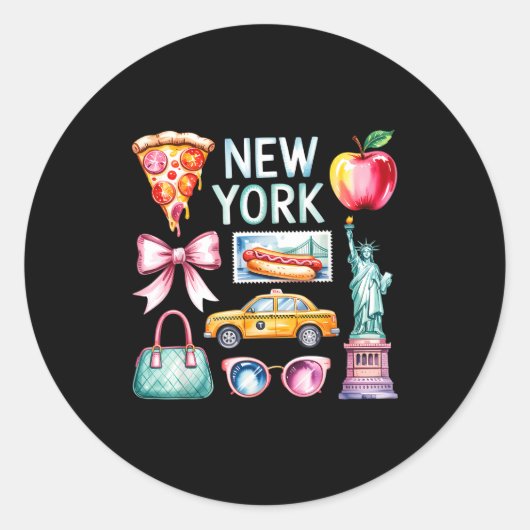New York Trip - Girls Trip  Ronde Sticker (Voorkant)