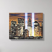 New York Twin Towers Light Beams Canvas Afdruk (Voorkant)