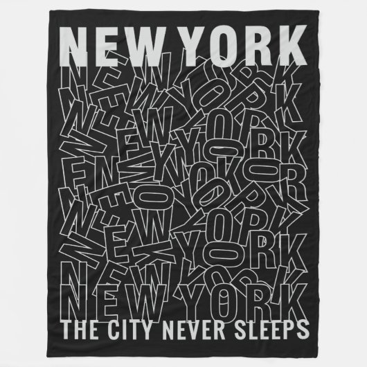 New York Typografie fleece dekens (Voorkant)