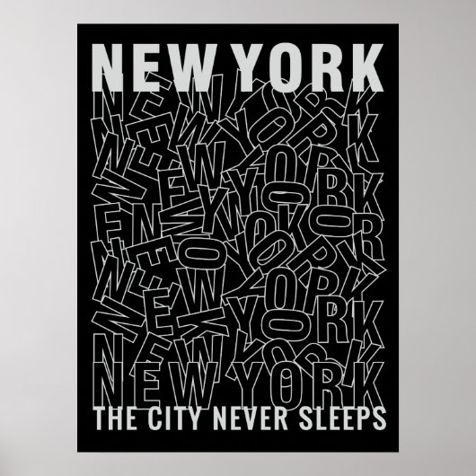 New York Typografie poster (Voorkant)