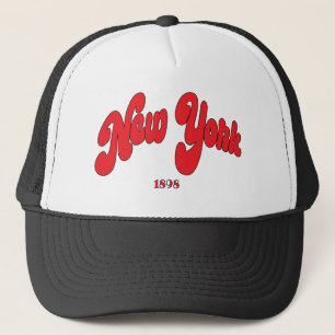 New-York-Typografie Zwart-Grijs Trucker Pet