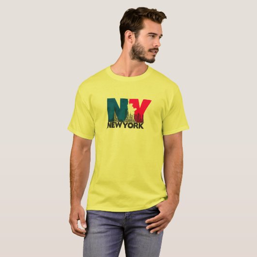 New York typografisch T-shirt (Voorkant volledig)