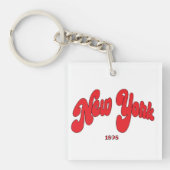New-York-Typography Black-Grey Sleutelhanger (voorkant)