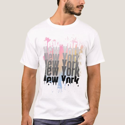 New York Typography Splash Art T-shirt (Voorkant)