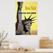 New York United Air Lines Statue of Liberty Poster (Keuken)