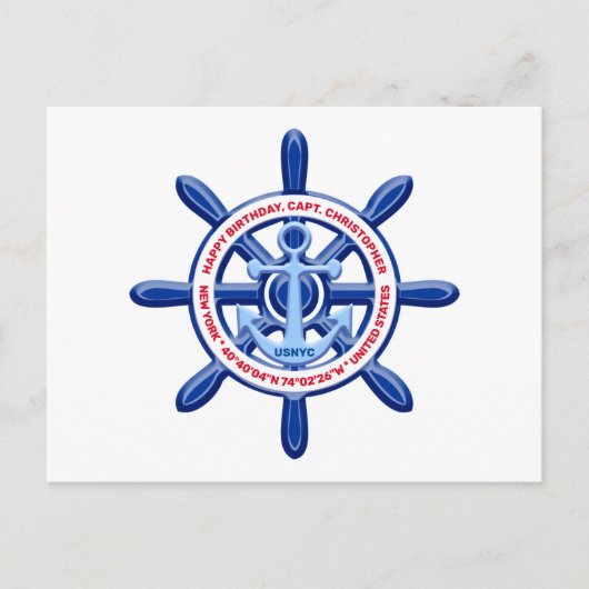 New York, United States, Customizable, Sea Travel Briefkaart (Voorkant)