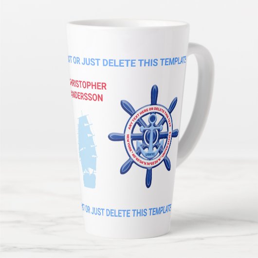 New York, United States, Customizable, Sea Travel Latte Mok (Rechterhoek)