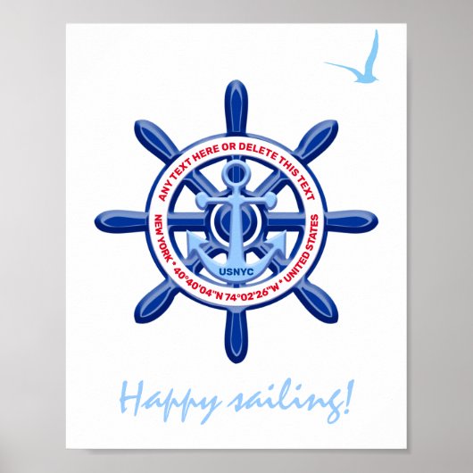 New York, United States, Customizable, Sea Travel Poster (Voorkant)