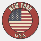 New York United States of America Ronde Sticker (Voorkant)