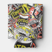 New York Urban: sticker patchwork. Blikjeskoeler (Voorkant)