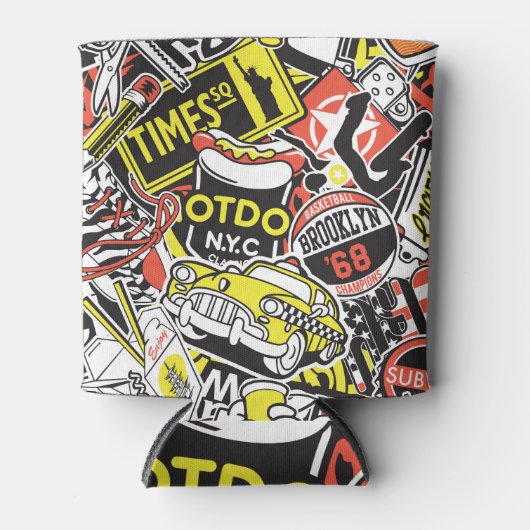 New York Urban: sticker patchwork. Blikjeskoeler (Voorkant)