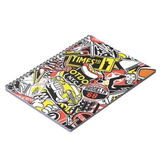 New York Urban: sticker patchwork. Notitieboek (Linkerzijde)