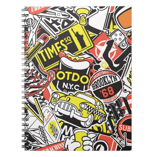 New York Urban: sticker patchwork. Notitieboek (Voorkant)
