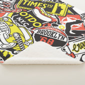 New York Urban: sticker patchwork. Sherpa Deken (3/4)