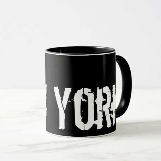 New York - Urban Style Black en White Mok (Voorkant rechts)