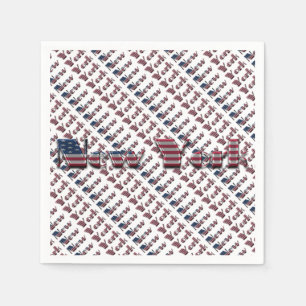 New York USA Country Flag Typografie Servetten