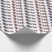 New York USA Country Flag Typography Funny Cadeaupapier (Hoek)