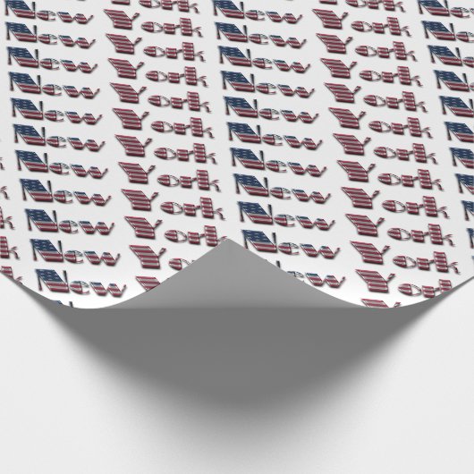 New York USA Country Flag Typography Funny Cadeaupapier (Hoek)