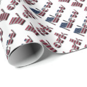 New York USA Country Flag Typography Funny Cadeaupapier (Rol Hoek)