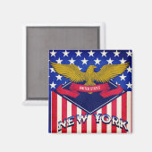 New York USA Flag Magneet (Voorkant / Achterkant)