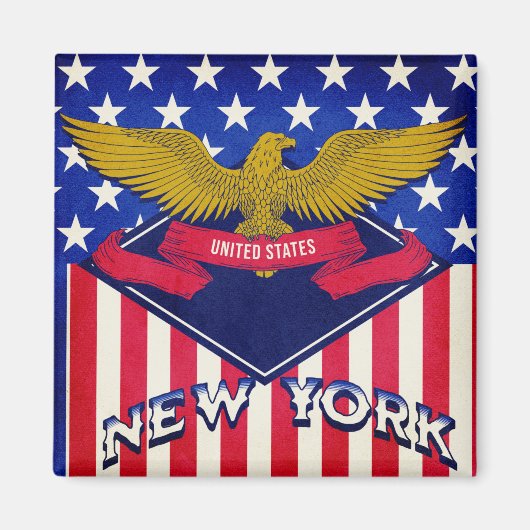 New York USA Flag Magneet (Voorkant)