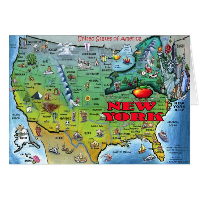 New York USA Map (Voorkant Horizontaal)