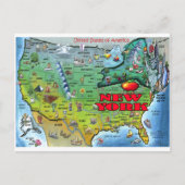 New York USA Map Briefkaart (Voorkant)