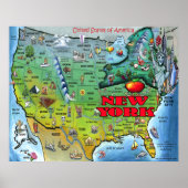 New York USA Map Poster (Voorkant)