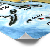 New York USA Map Poster (Hoek)