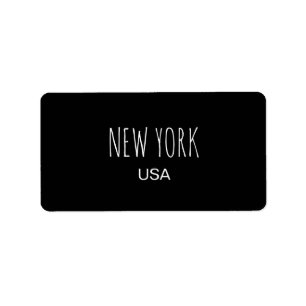 New York USA Minimalistische Typografie Ontwerp Etiket