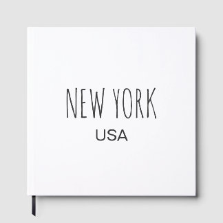 New York USA Minimalistische Typografie Ontwerp Gastenboek