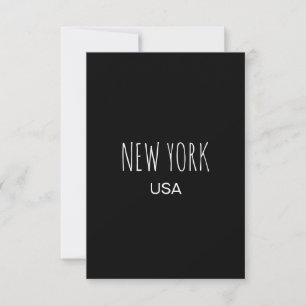 New York USA Minimalistische Typografie Ontwerp RSVP Kaartje