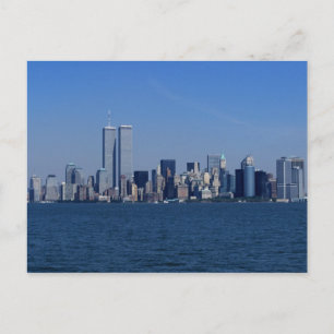 New York, USA. Silhouet van downtown Manhattan Briefkaart