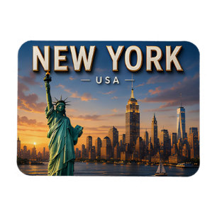 New York USA Silhouette Vakantie Souvenir Magneet