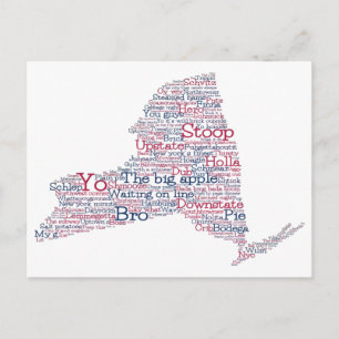 New York USA Slang Word Art Map Briefkaart