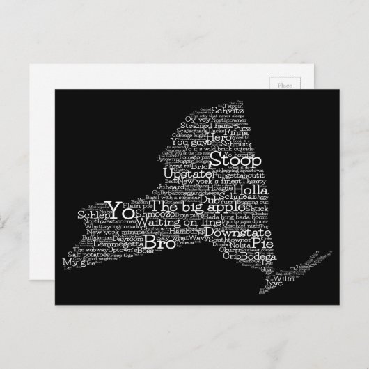 New York USA Slang Word Art Map Briefkaart (Voorkant / Achterkant)