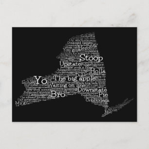 New York USA Slang Word Art Map Briefkaart