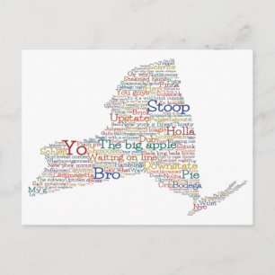 New York USA Slang Word Art Map Briefkaart