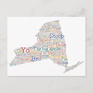 New York USA Slang Word Art Map Briefkaart