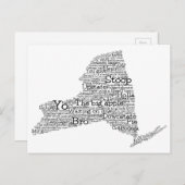 New York USA Slang Word Art Map Briefkaart (Voorkant / Achterkant)