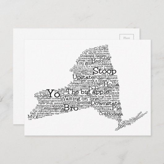 New York USA Slang Word Art Map Briefkaart (Voorkant / Achterkant)