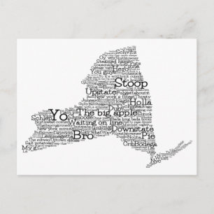 New York USA Slang Word Art Map Briefkaart