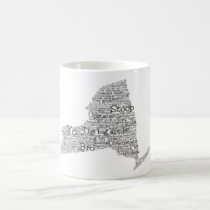 New York USA Slang Word Art Map Coffee Mok