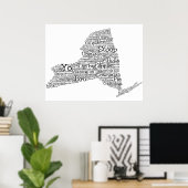 New York USA Slang Word Art Map Poster (Thuiskantoor)