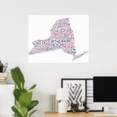 New York USA Slang Word Art Map Poster (Thuiskantoor)