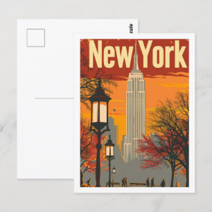 New York USA Vintage Beroemde Reisplaats Briefkaart