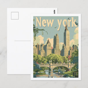 New York USA Vintage Beroemde Reisplaats Briefkaart