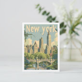 New York USA Vintage Beroemde Reisplaats Briefkaart (Staand voorkant)