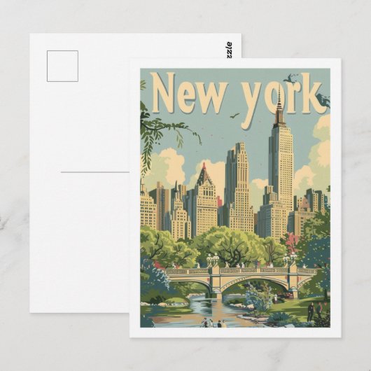 New York USA Vintage Beroemde Reisplaats Briefkaart (Voorkant / Achterkant)